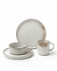 Handmade speckled reactive glaze ceramic dinnerware set with dinner plate, side plate, bowl and mug