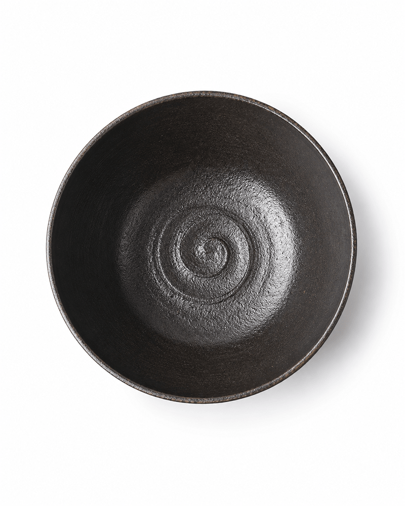 Handmade Black Textured Ceramic Serving Bowl Secondary image