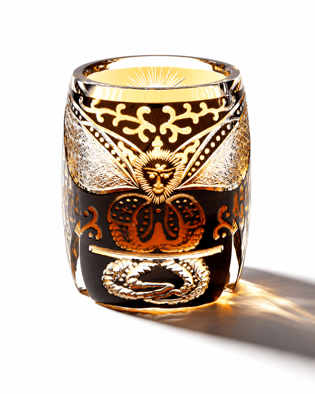 Edo Kiriko Black Wukong – Monkey King Whisky Glass with Leather Box