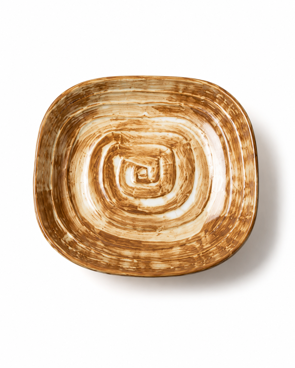 Handmade Brown & Cream Reactive Glaze Ceramic Pasta Bowl Secondary image