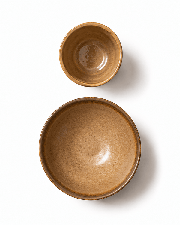 brown-reactive-glaze-ceramic-cup-bowl-top-view