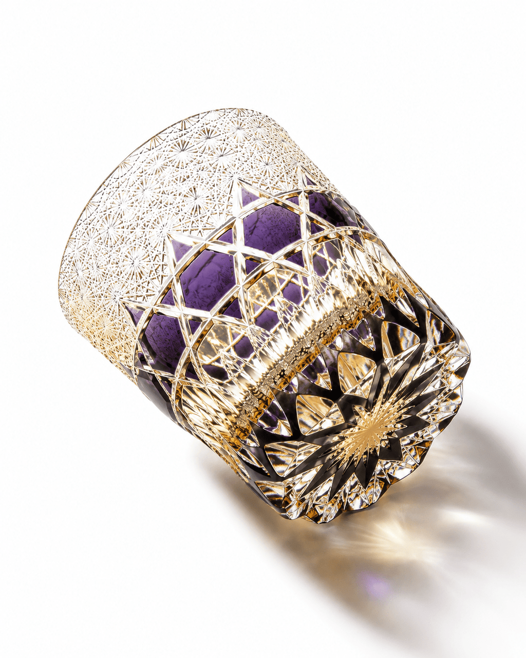 Edo Kiriko Handcrafted Fluorite Whisky Glass With Leather Box