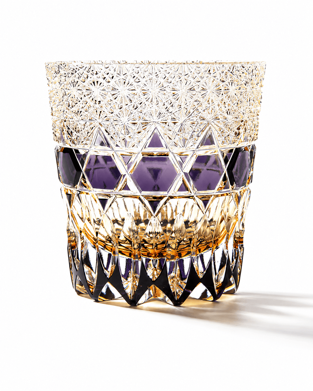 Edo Kiriko Handcrafted Fluorite Whisky Glass With Leather Box