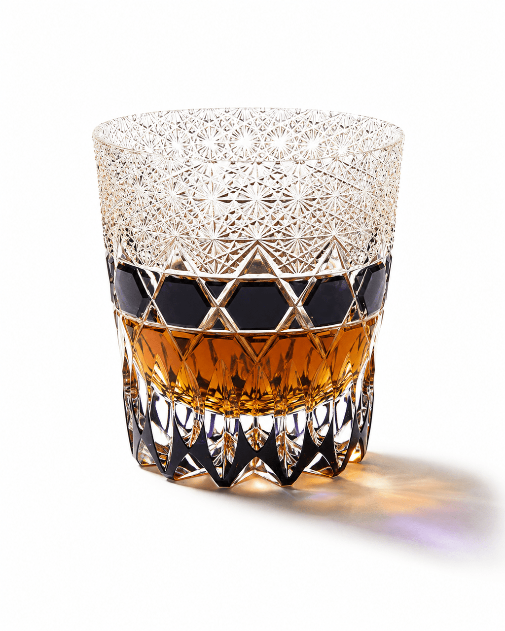 Edo Kiriko Handcrafted Fluorite Whisky Glass With Leather Box