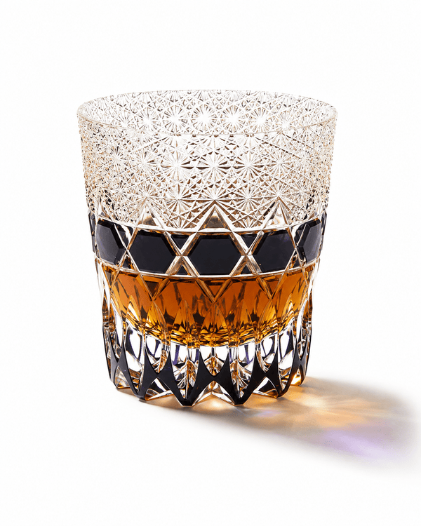 Edo Kiriko Handcrafted Fluorite Whisky Glass With Leather Box
