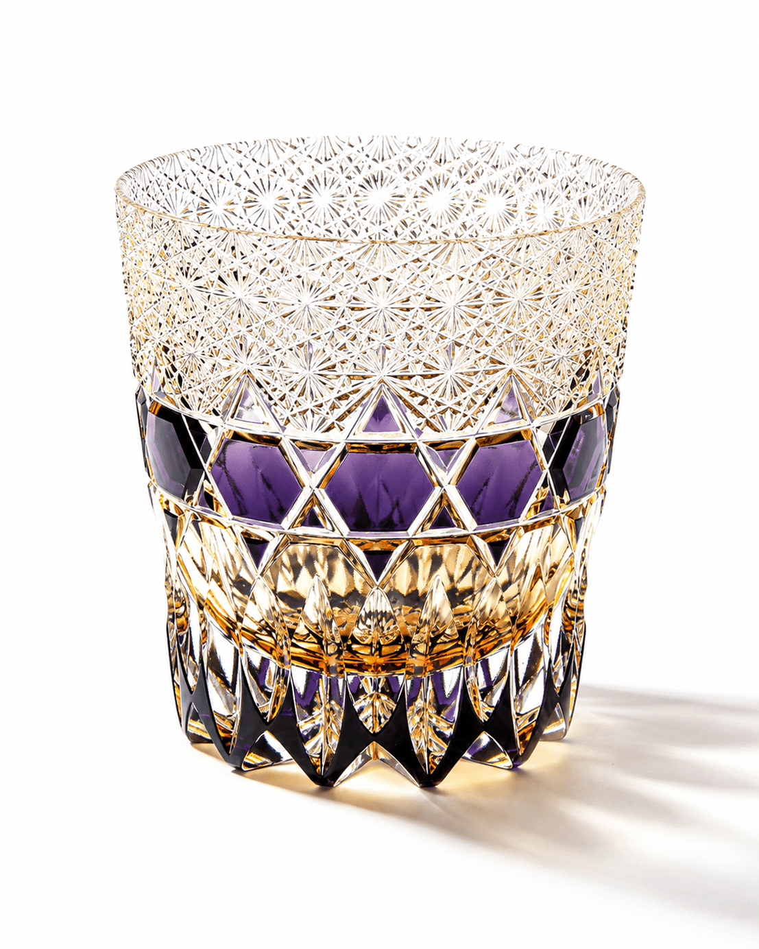Edo Kiriko Handcrafted Fluorite Whisky Glass With Leather Box Secondary image