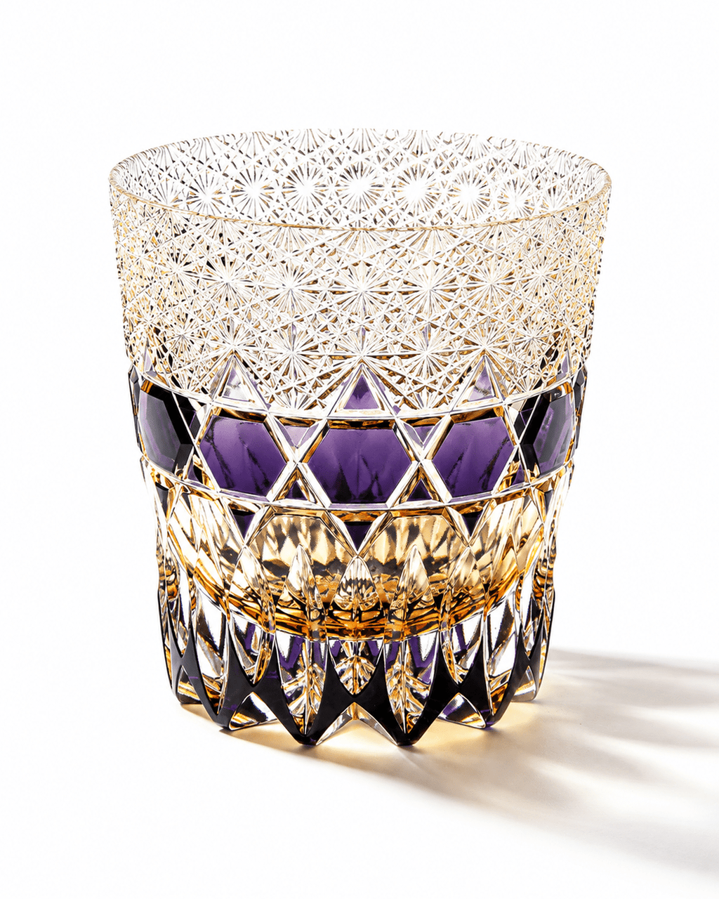 Edo Kiriko Handcrafted Fluorite Whisky Glass With Leather Box