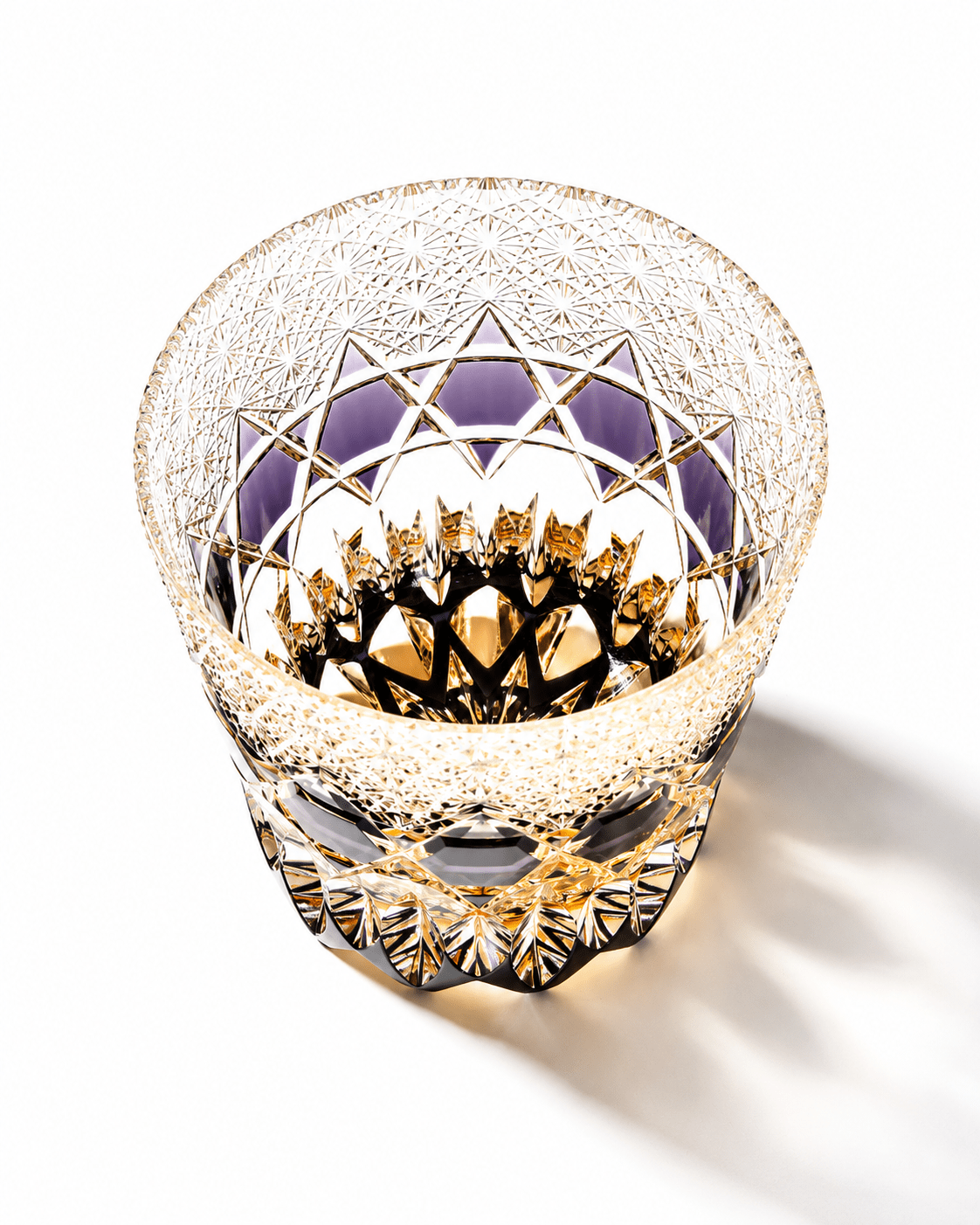 Edo Kiriko Handcrafted Fluorite Whisky Glass With Leather Box