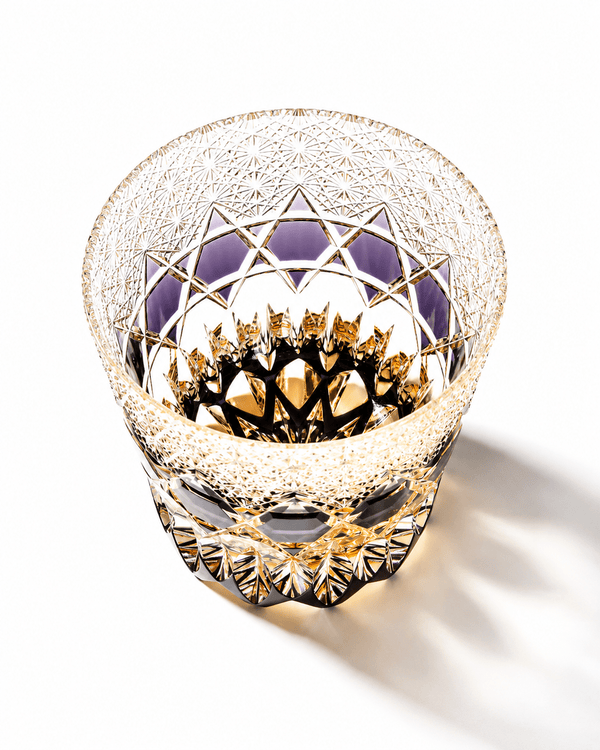 Edo Kiriko Handcrafted Fluorite Whisky Glass With Leather Box