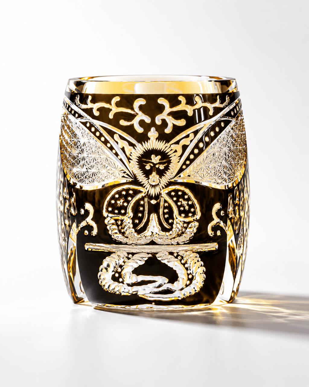 Edo Kiriko Black Wukong – Monkey King Whisky Glass with Leather Box
