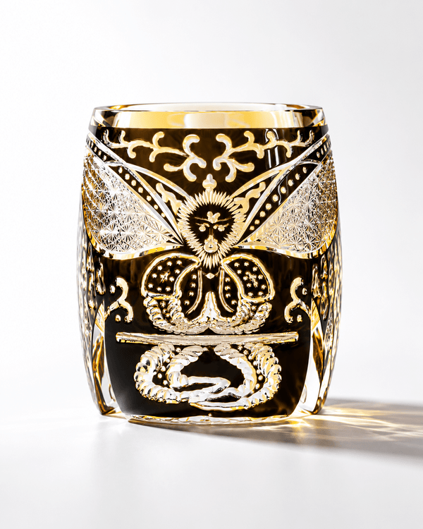 Edo Kiriko Black Wukong – Monkey King Whisky Glass with Leather Box