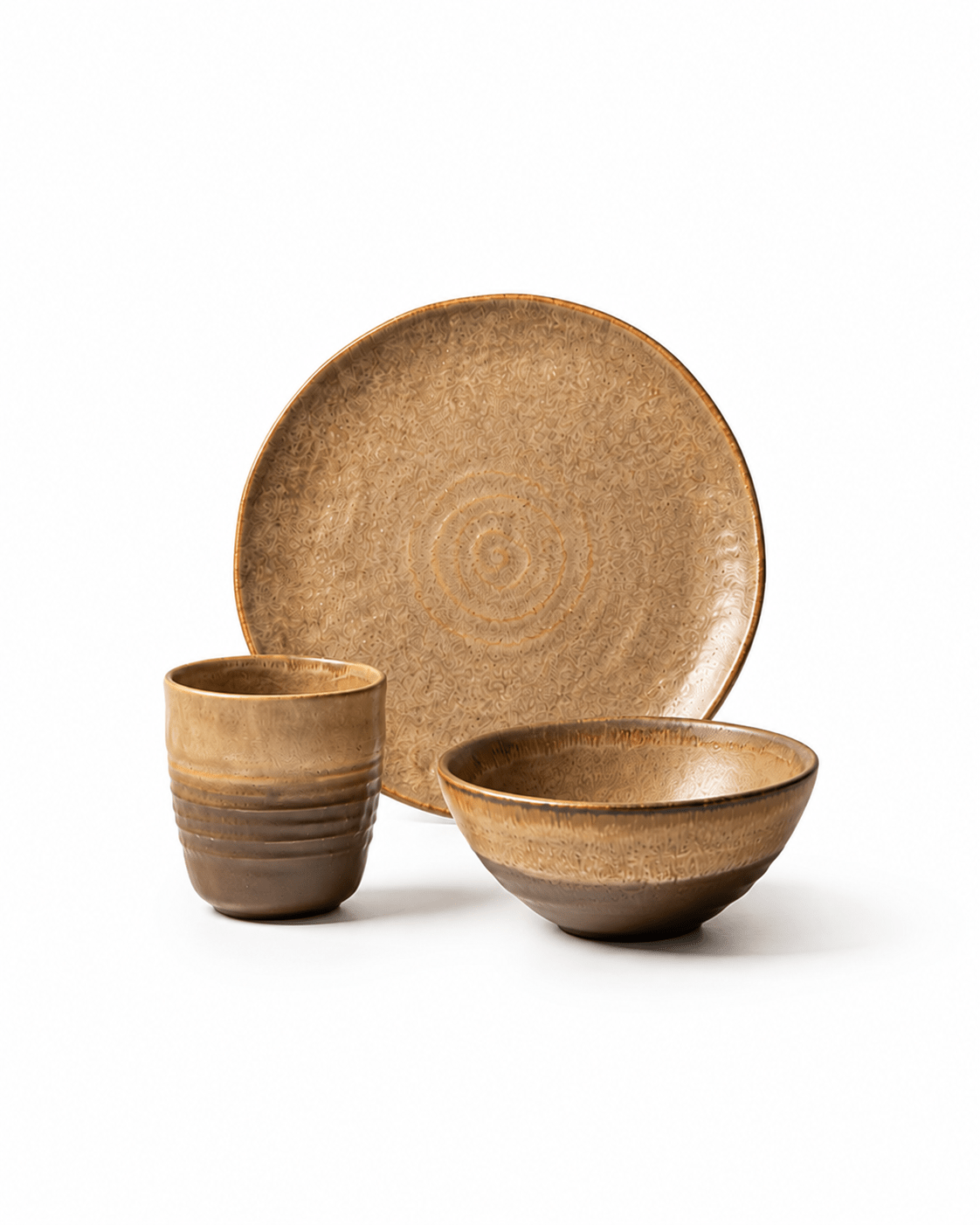 handmade-brown-reactive-glaze-ceramic-dinnerware-set Main image