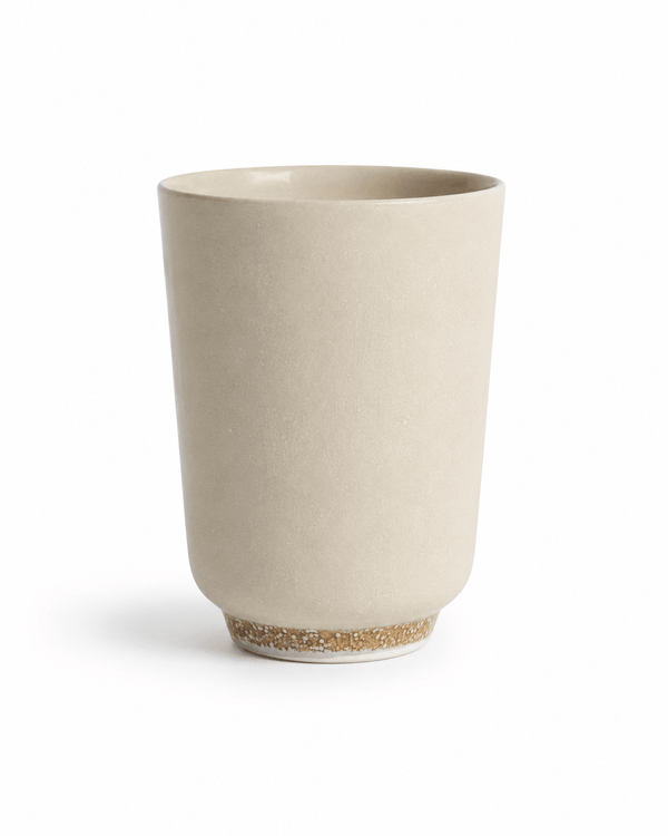 Handmade Cream Matte Glaze Stoneware Tea Cup