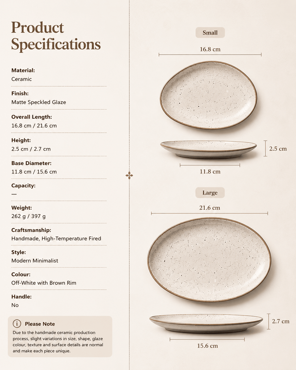 handmade-speckled-ceramic-plates-specifications