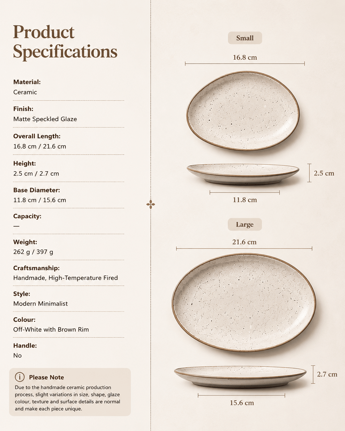 handmade-speckled-ceramic-plates-specifications