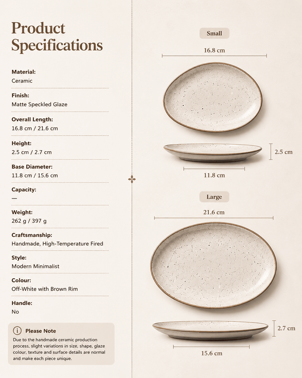 handmade-speckled-ceramic-plates-specifications