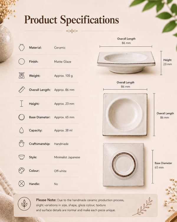 handmade-square-ceramic-dipping-dish-product-spectification
