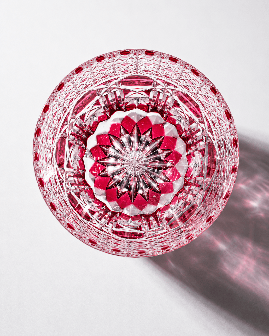 Edo Kiriko Handcrafted Rose Fluorite Whisky Glass With Leather Box Secondary image