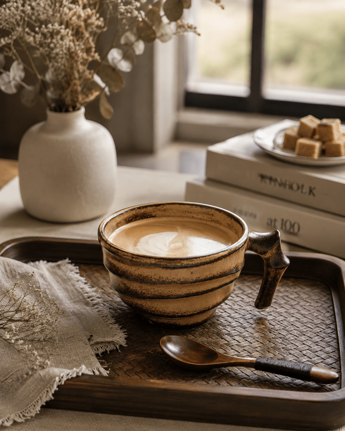Handmade Brown Reactive Glaze Ceramic Coffee Cup