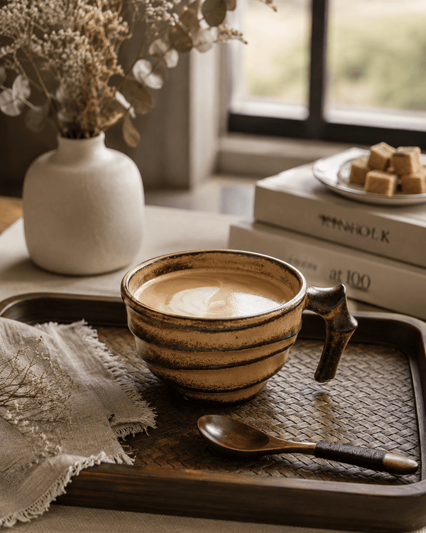 Handmade Brown Reactive Glaze Ceramic Coffee Cup